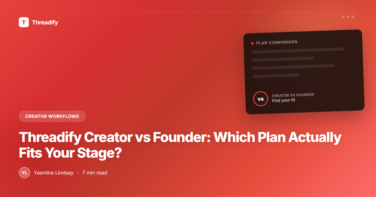 Threadify Creator vs Founder: Which Plan Actually Fits Your Stage?